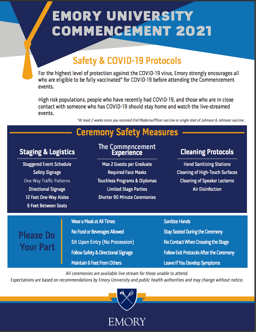 Safety And COVID 19 Protocols Emory University Atlanta GA